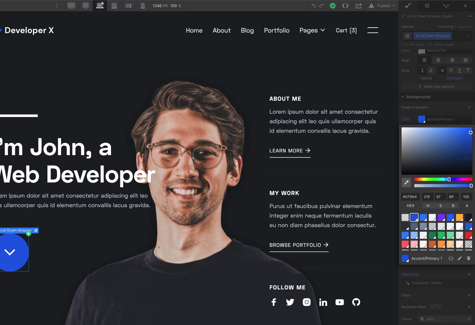 Colors - Dev X Webflow Template